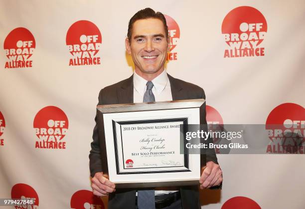 Best Solo Performance for the play "Harry Clarke" Billy Crudup poses at the 2018 Off-Broadway Alliance Awards at Sardis on June 19, 2018 in New York...