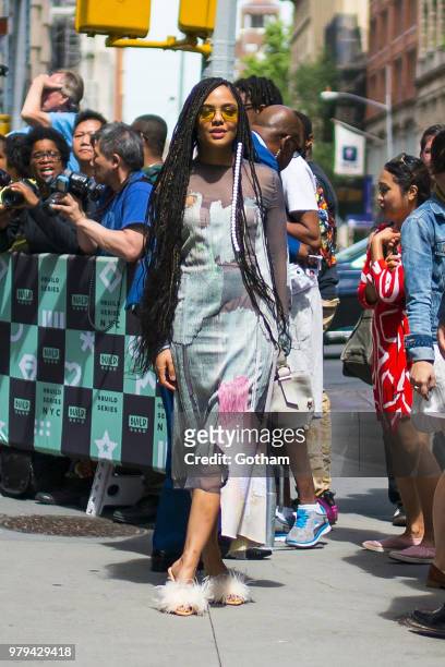 Tessa Thompson is seen in NoHo on June 20, 2018 in New York City.
