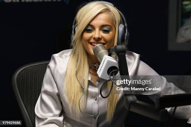 Singer and songwriter Bebe Rexha visits the SiriusXM Studios on June 20, 2018 in New York City.