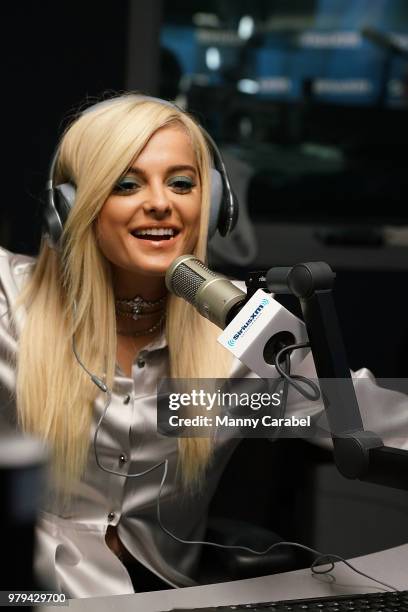 Singer and songwriter Bebe Rexha visits the SiriusXM Studios on June 20, 2018 in New York City.