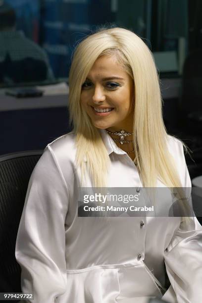 Singer and songwriter Bebe Rexha visits the SiriusXM Studios on June 20, 2018 in New York City.
