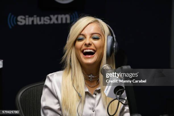 Singer and songwriter Bebe Rexha visits the SiriusXM Studios on June 20, 2018 in New York City.