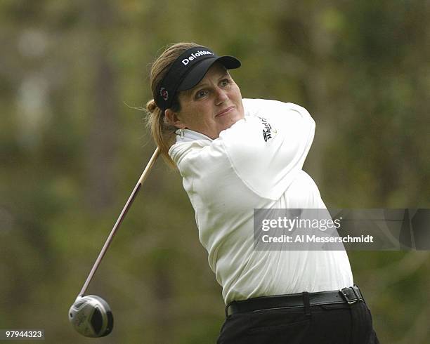 Lorie Kane tees off on the fourth tee during the third round at the LPGA Tournament of Champions, November 13, 2004 in Mobile, Alabama.