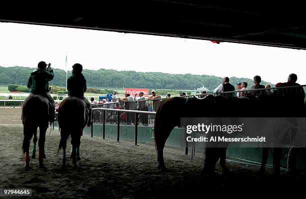 Tunnel from the paddock leads to the track on Belmont Stakes day at Belmont Park, June 11.