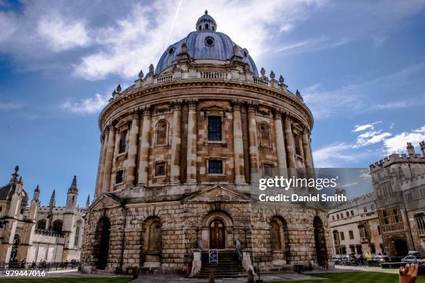 radcliffe camera of university of oxford dome and rotunda exterior under cloudy sky, england, uk - radcliffe camera stock pictures, royalty-free photos & images