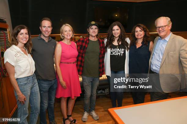 Callie Cunningham, Tommy Moore ,Elizabeth Roof, Producer Ross Copperman, Singer-songwriter Hillary Scott,Lorie Lytle and Stuart Dill attend ACM...