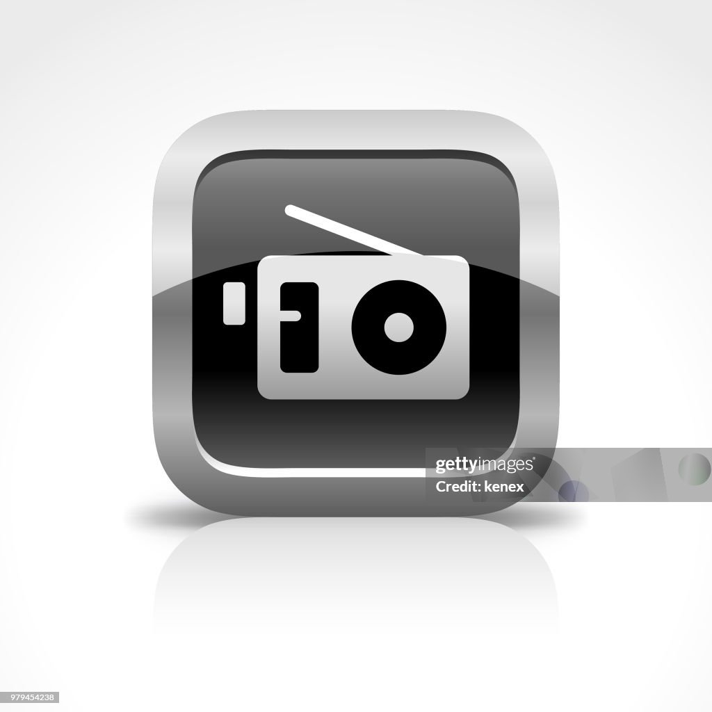 Radio Broadcasting Glossy Button Icon