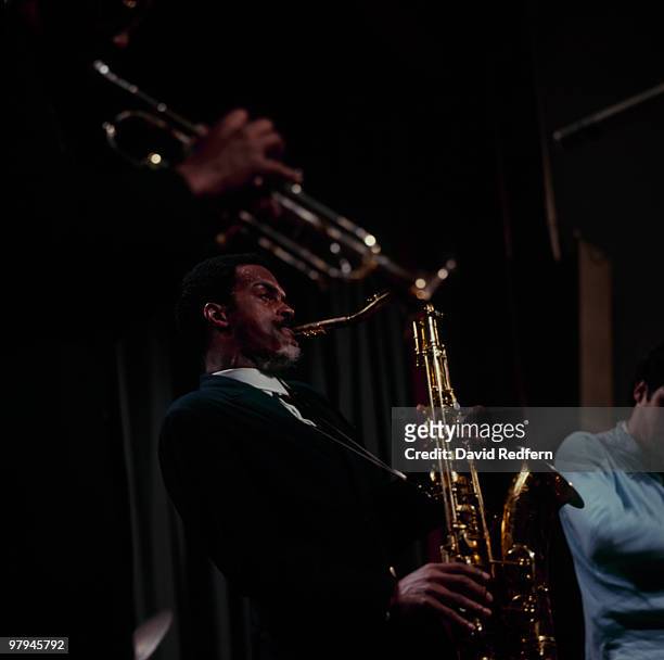 American saxophonist Albert Ayler performs on stage in 1966.