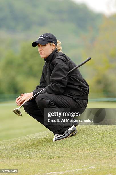 Cristie Kerr waits to putt on the eighth green during the first round of the 2005 Franklin American Mortgage Championship at Vanderbilt Legends Club...