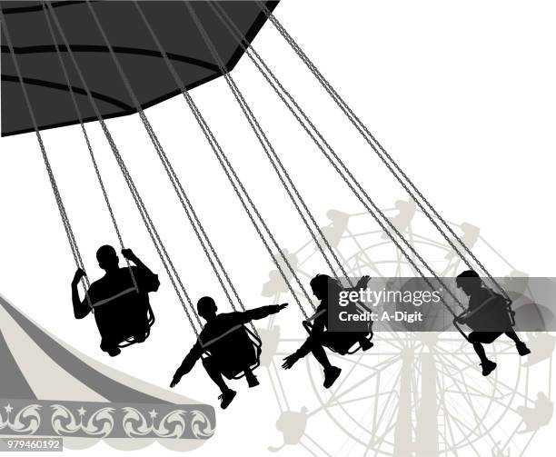 carnival thrills - swing stock illustrations