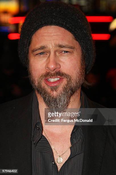 Brad Pitt attends the European premiere of Kick Ass held at the Empire Leicester Square on March 22, 2010 in London, England.
