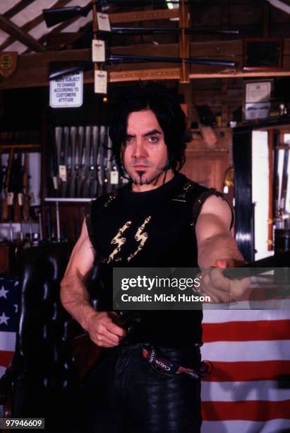 Posed portrait of Casey Chaos of American band Amen in 2001.