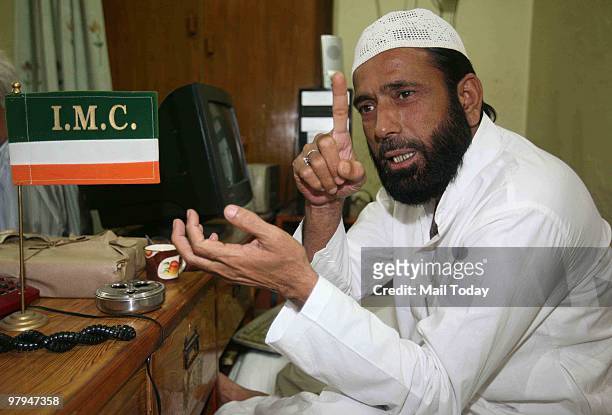 Maulana Tauqeer Raza Khan, the Sunni cleric at his office in Bareilly, Uttar Pradesh on March 19, 2010. Tauqeer Raza Khan is the national president...