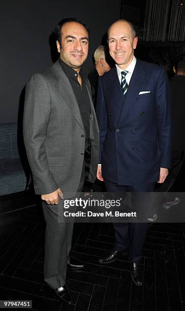 Nawaf Jaidah and Dylan Jones attend the W Doha 1st birthday celebration in partnership with The Old Vic, at Chinawhite on March 22, 2010 in London,...