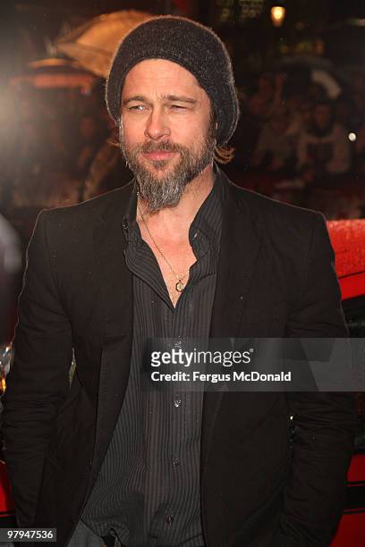 Brad Pitt attends the European premiere of Kick Ass held at the Empire Leicester Square on March 22, 2010 in London, England.