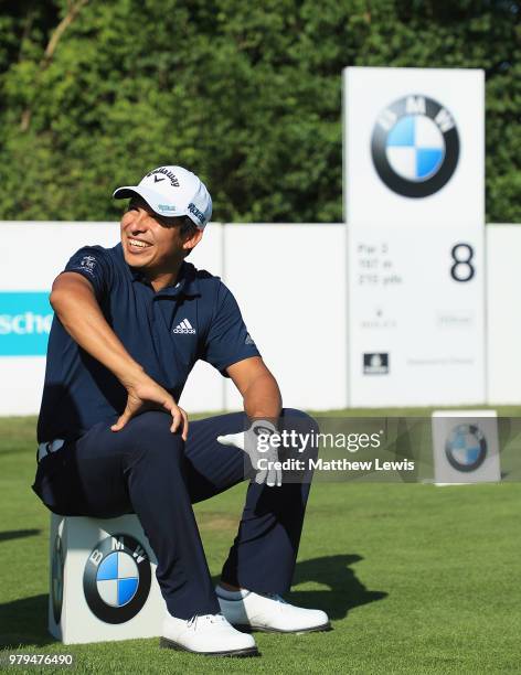 Andres Romero of Argentina waits on the 8th hole during a practice round ahead of the BMW International Open at Golf Club Gut Larchenhof on June 20,...