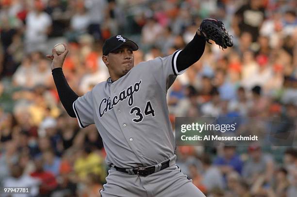 Chicago White Sox pitcher Freddy Garcia starts against the Baltimore Orioles July 28, 2006 in Baltimore. The Sox won 6 - 4 on a ninth inning grand...