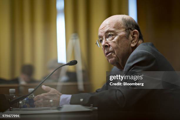 Wilbur Ross, U.S. Commerce secretary, speaks during a Senate Finance Committee hearing on current and proposed tariff actions in Washington, D.C.,...