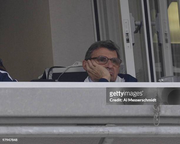 Penn State coach Joe Paterno watches play from a sky box against Tennessee in the Outback Bowl Jan. 1, 2007 in Tampa.