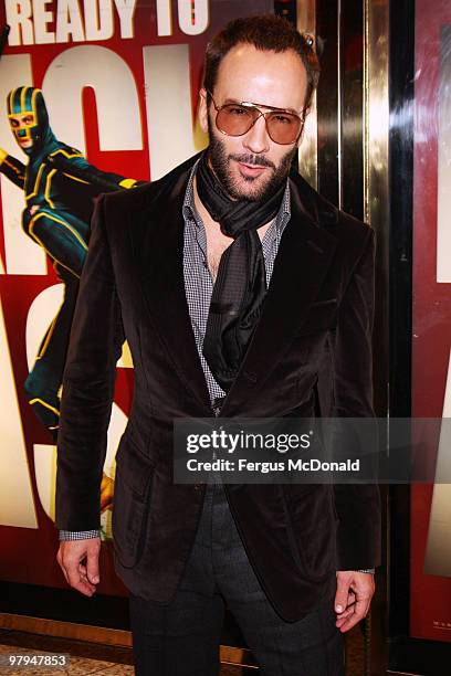 Tom Ford attends the European premiere of Kick Ass held at the Empire Leicester Square on March 22, 2010 in London, England.