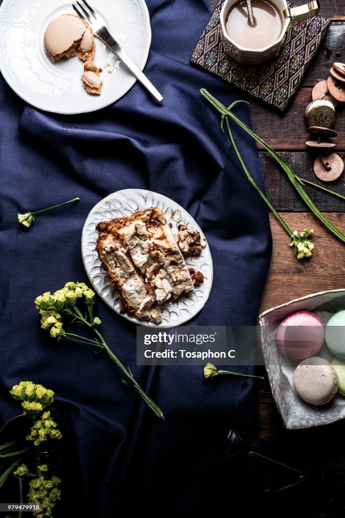 Dessert with coffee
