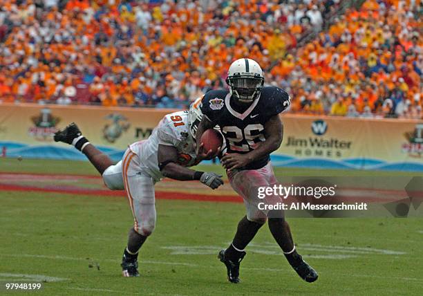 Penn State tailback Tony Hunt rushes upfield against Tennessee in the Outback Bowl Jan. 1, 2007 in Tampa.