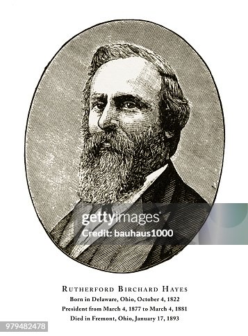 Rutherford Birchard Hayes, Engraved Portrait of President, 1888