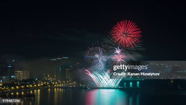 fireworks in baku - kangan stock pictures, royalty-free photos & images