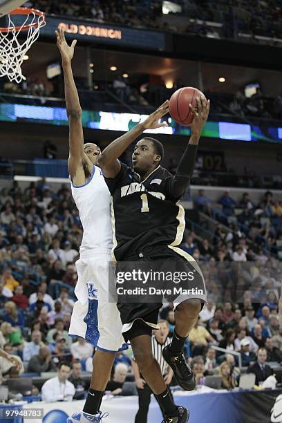 Al-Farouq Aminu of the Wake Forest Deacon Demons shoots during the second round of the 2010 NCAA mens basketball tournament at the New Orleans Arena...