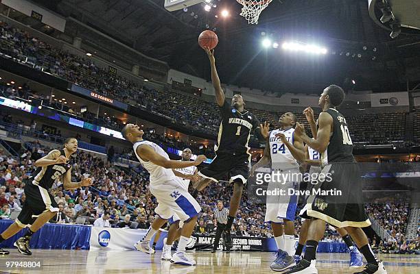 Al-Farouq Aminu of the Wake Forest Deacon Demons shoots during the second round of the 2010 NCAA mens basketball tournament at the New Orleans Arena...