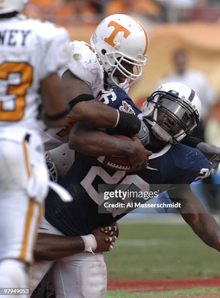 Penn State tailback Tony Hunt rushes upfield against Tennessee in the Outback Bowl Jan. 1, 2007 in Tampa.