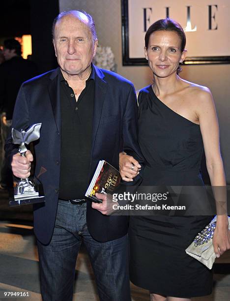 Actor Robert Duvall and wife Luciana attend the ELLE Green Room at the 25th Film Independent Spirit Awards held at Nokia Theatre L.A. Live on March...