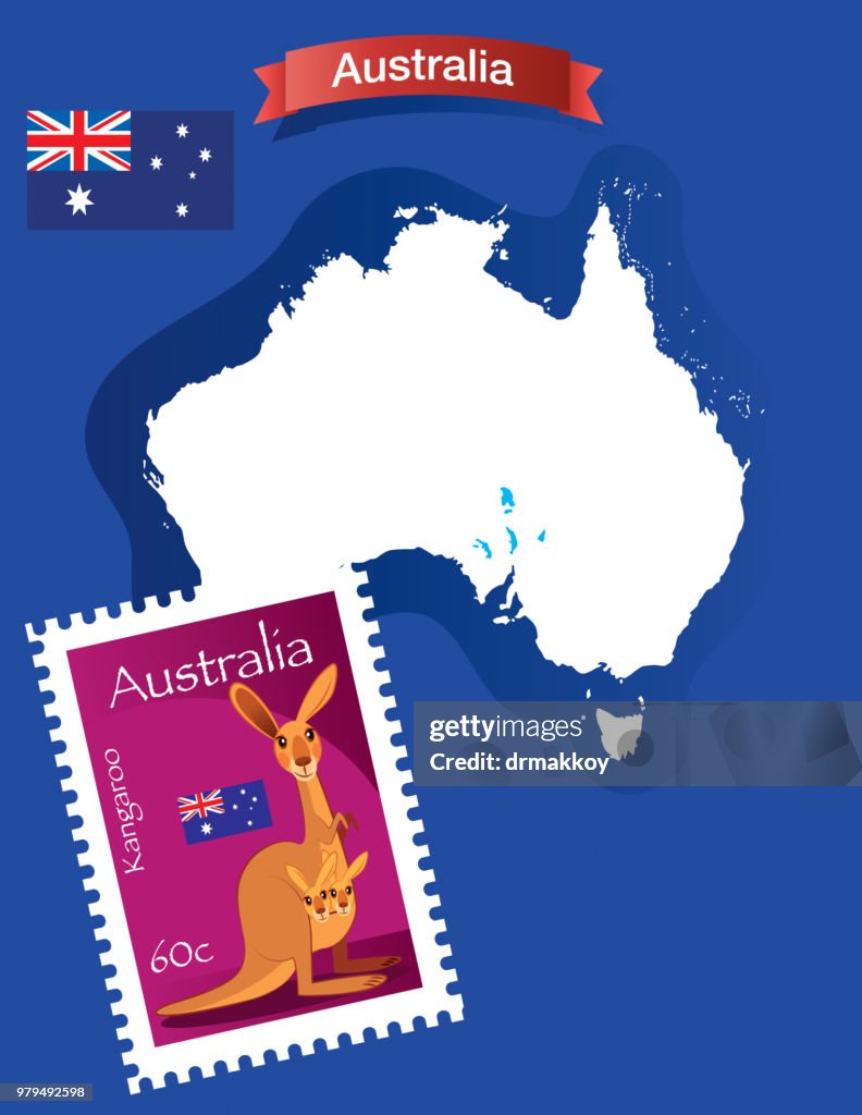 Kangaroo Stamp and Australia