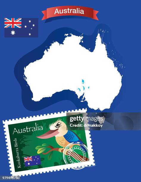 australia and kookaburra birds - toowoomba stock illustrations