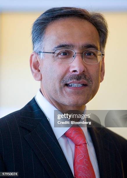 Mehmood Khan, chief scientific officer of PepsiCo Inc., speaks to reporters following a PepsiCo investor meeting at Yankee Stadium in New York, U.S.,...