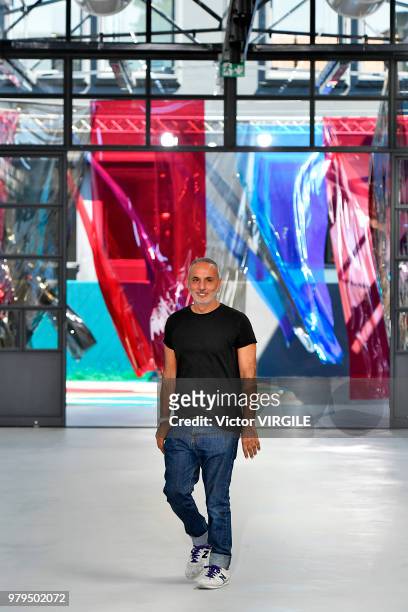 Alessandro Dell'Acqua walks the runway at the N.21 fashion show during Milan Men's Fashion Week Spring/Summer 2019 on June 18, 2018 in Milan, Italy.