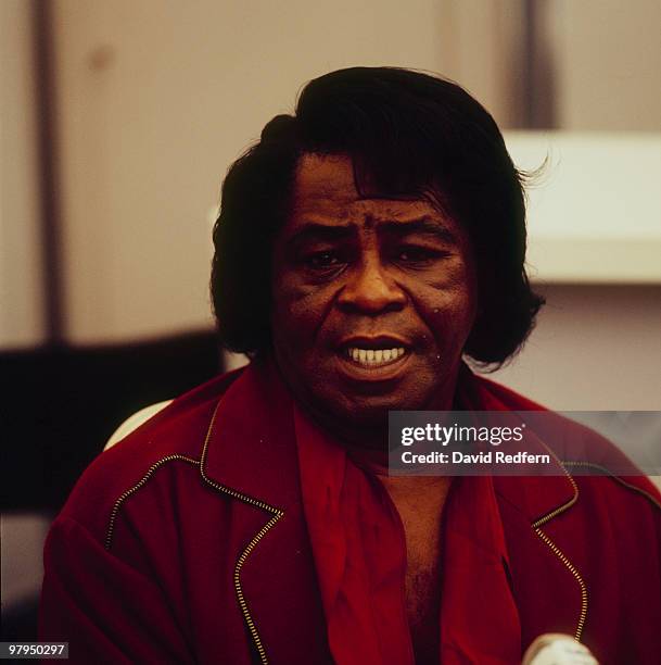 American soul singer and songwriter James Brown backstage at the Jazz a Vienne Festival in Vienne, France on 30th June 1995.