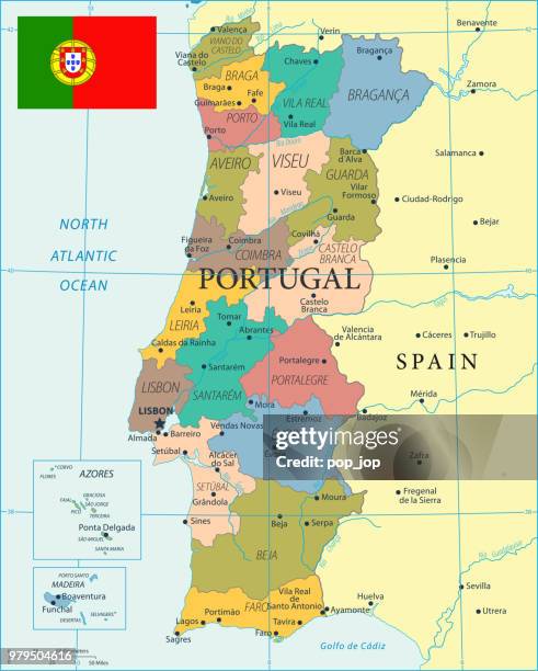 28 - portugal - color2 10 - iberian peninsula stock illustrations