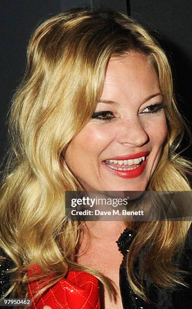 Kate Moss attends the W Doha 1st birthday celebration in partnership with The Old Vic, at Chinawhite on March 22, 2010 in London, England.