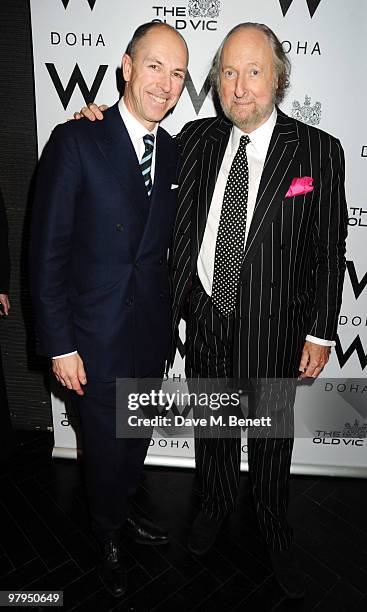 Dylan Jones and Ed Victor attend the W Doha 1st birthday celebration in partnership with The Old Vic, at Chinawhite on March 22, 2010 in London,...