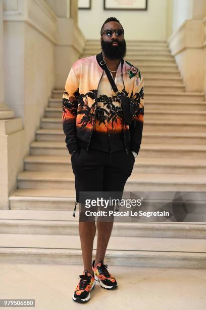 James Harden attends the Valentino Menswear Spring/Summer 2019 show as part of Paris Fashion Week on June 20, 2018 in Paris, France.