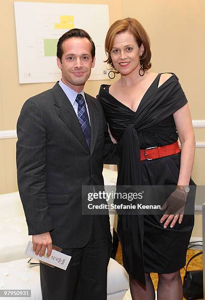 Variety magazine Publisher Brian Gott and actress Sigourney Weaver attend Variety's 1st Annual Power of Women Luncheon at the Beverly Wilshire Hotel...