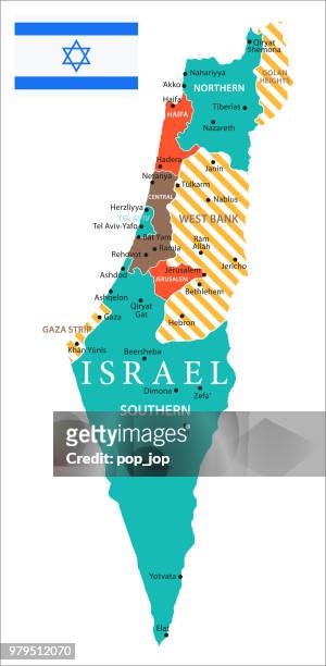 stockillustraties, clipart, cartoons en iconen met kaart van israël - vector - negev