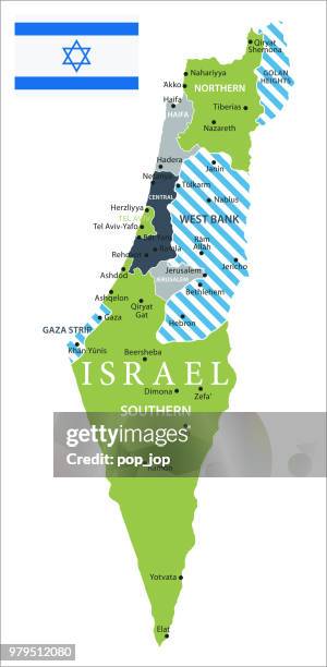 stockillustraties, clipart, cartoons en iconen met kaart van israël - vector - negev