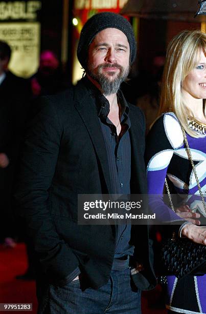 Brad Pitt attends the UK Film Premiere of 'Kick Ass' at Empire Leicester Square on March 22, 2010 in London, England.