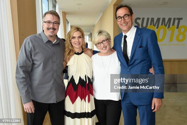 Vince Gilligan, Rhea Seehorn, Holly Rice, and Josh Sapan attend the AMC Summit at Public Hotel on June 20, 2018 in New York City.