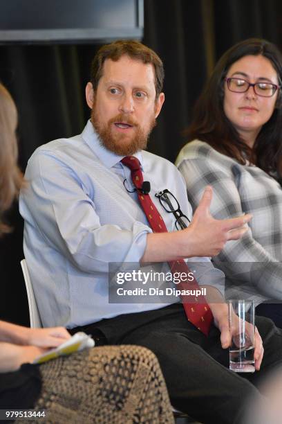 Scott M. Gimple speaks onstage during the "From Book To Screen" Panel at the AMC Summit at Public Hotel on June 20, 2018 in New York City.