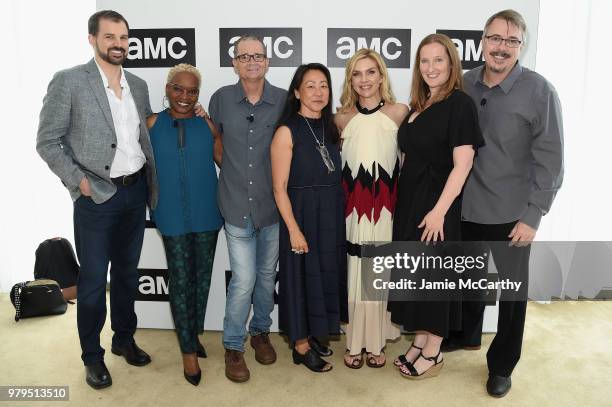 Gordon Smith, Jennifer Bryan, Marshall Adams, Judy Rhee, Rhea Seehorn, Melissa Bernstein, and Vince Gilligan attend the AMC Summit at Public Hotel on...