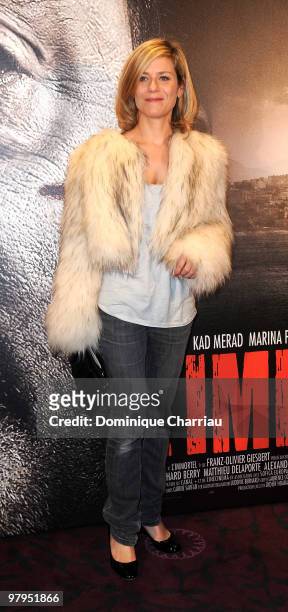 Actress Marina Fois attends the film Premiere of "L'Immortel" at Gaumont Capucine on March 22, 2010 in Paris, France.