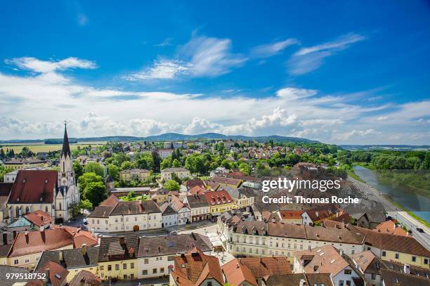 melk, austria from above - melk austria stock pictures, royalty-free photos & images